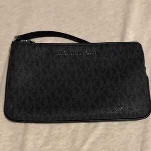 Michael Kors Black Signature Logo Wristlet